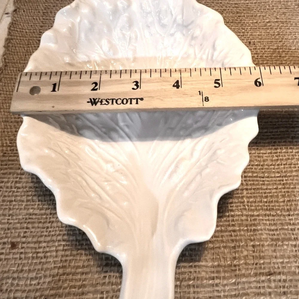 Vintage Mirimar of California Ceramic Cabbage Bowl & Leaf Set White 334 & 335 - Picture 5 of 14
